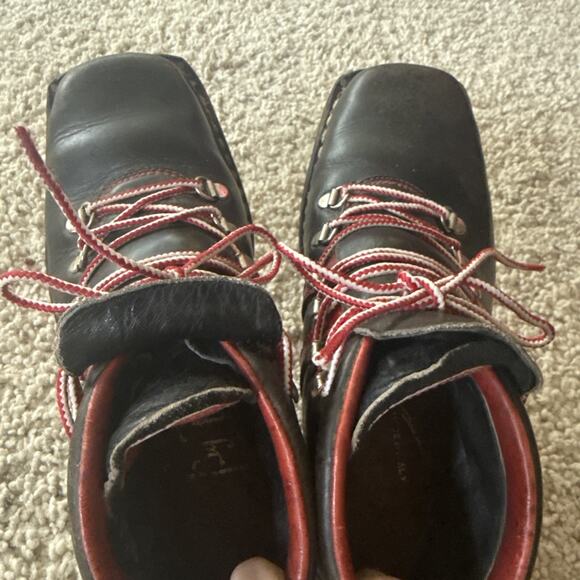 Vtg Fabiano Leather Ski Boots 6.5 Made in Italy Nordic 3-Pin Retro Cabin Decor main image 7